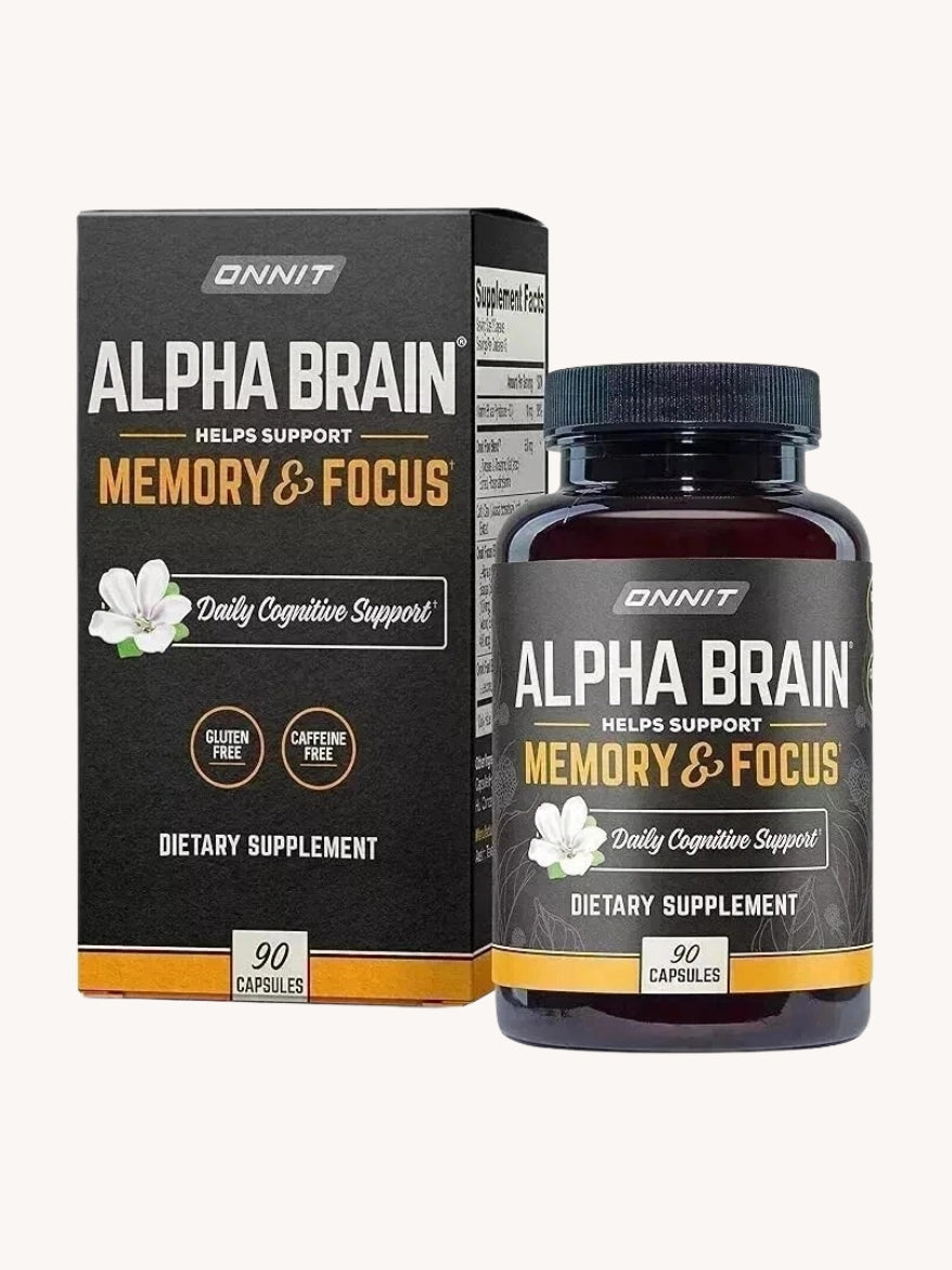 Alpha Brain Memory & Focus Dietary Supplements- 90 Capsules