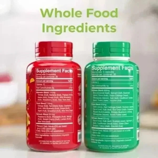 2 Pack, 180 Fruits and 180 Veggies Whole Food Supplement